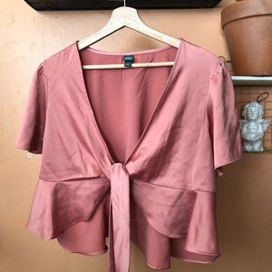 Silk pink crop top XXL